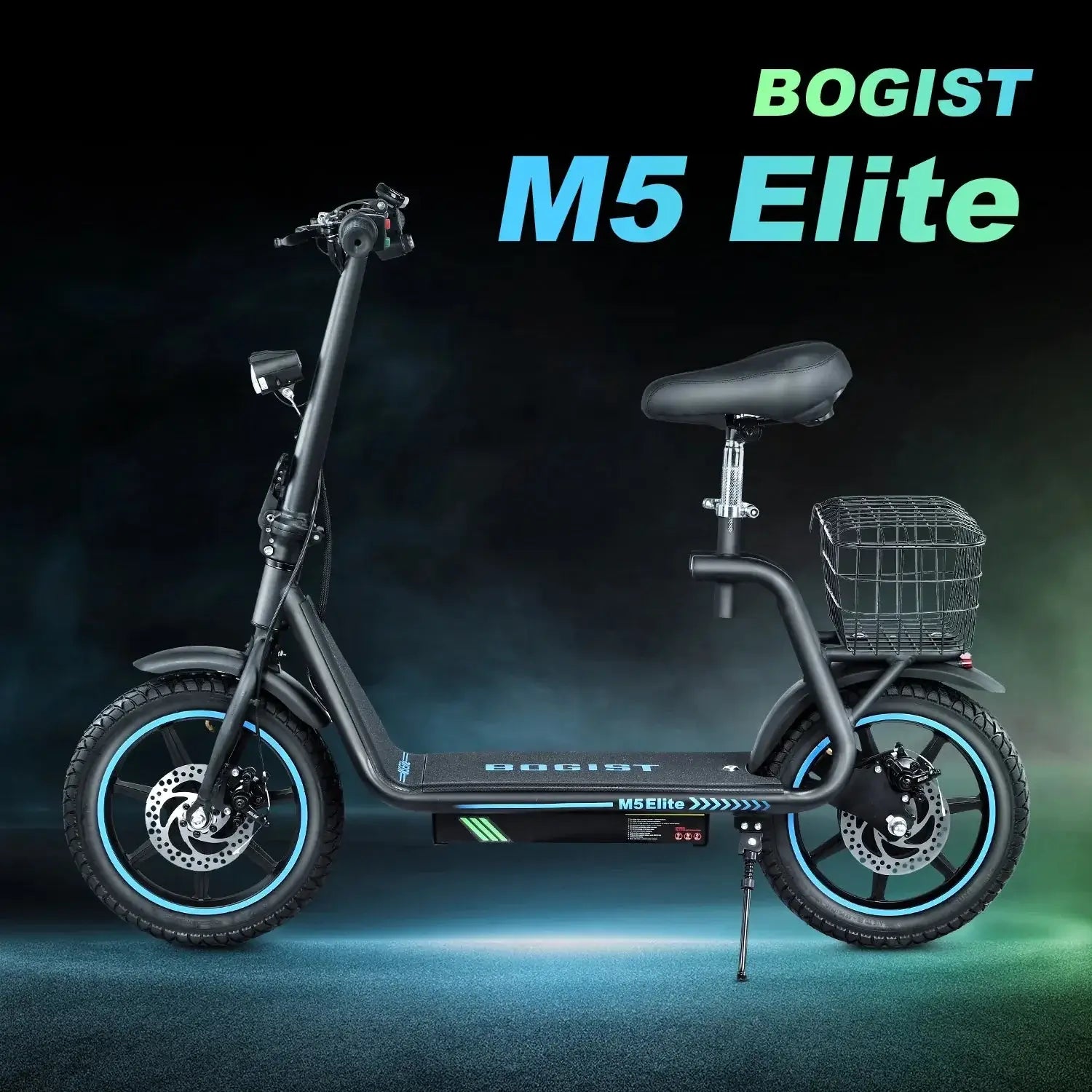 BOGIST M5 Elite-Honeywhale Zima Blue Electric Scooter 14” Front Rear Tire 500W 40-45 KM Range More Powerful for EU Aran Shop