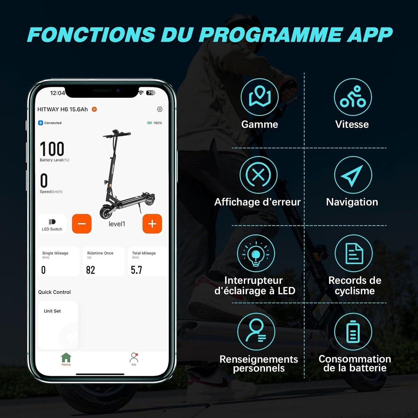 HITWAY H6 E-Scooter Mit Straßenzulassung ABE Aran Shop
