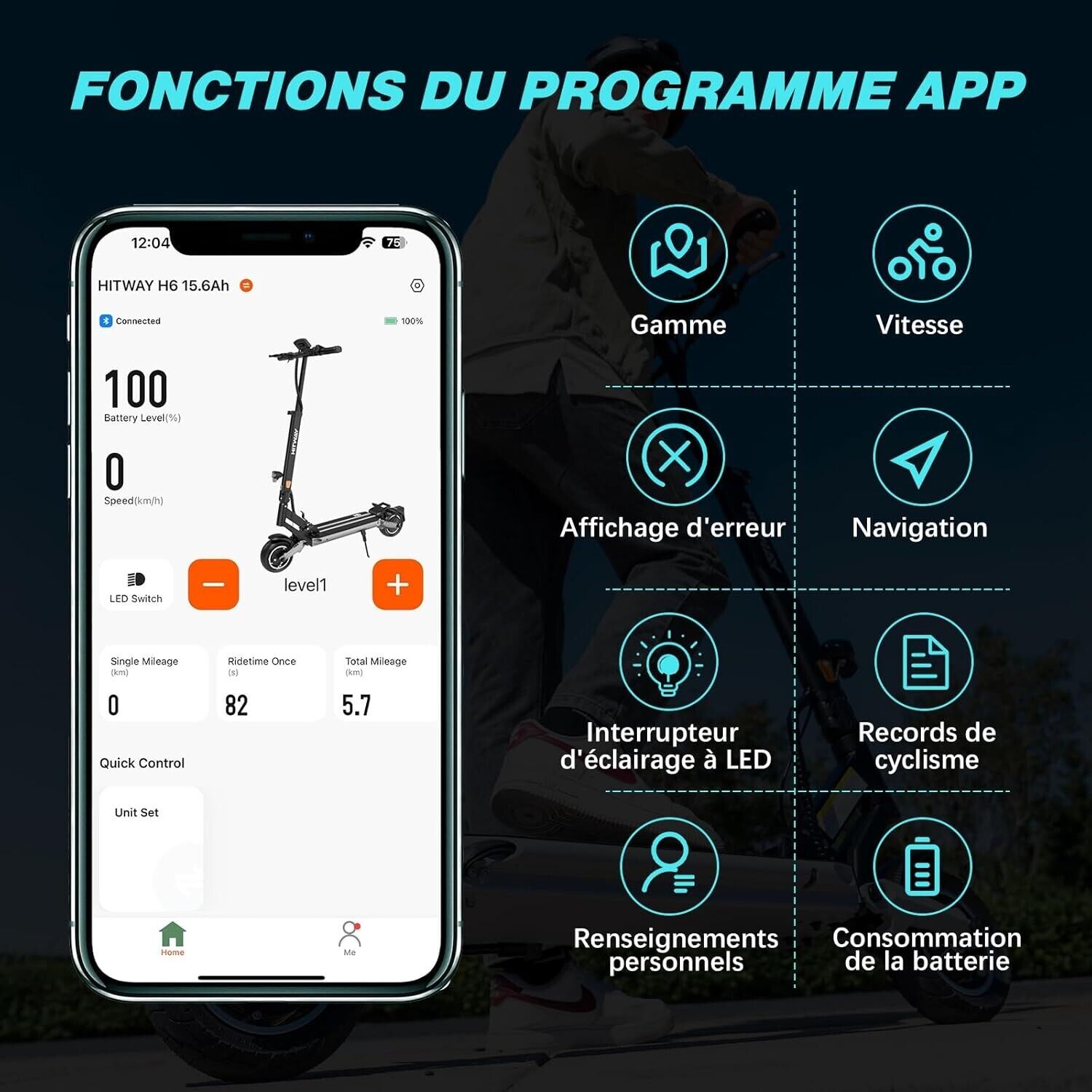 HITWAY H6 E-Scooter Mit Straßenzulassung ABE Aran Shop
